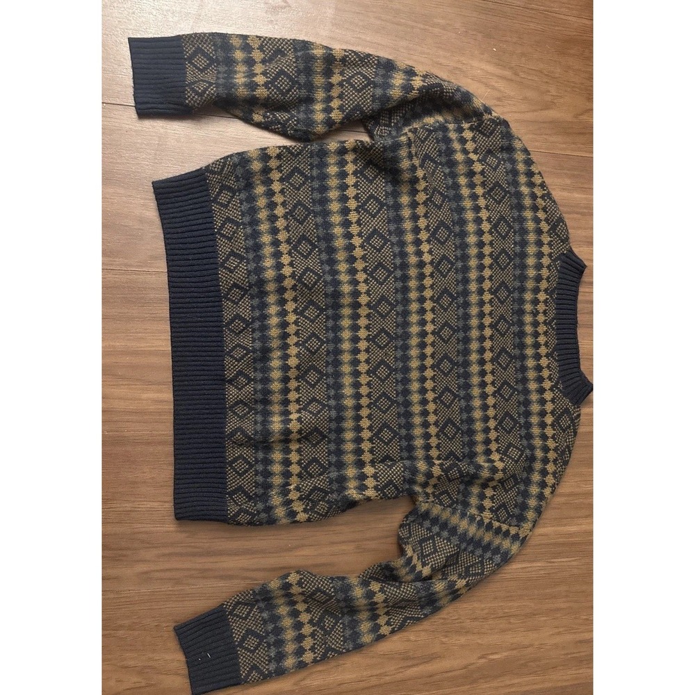 SHEIN Curve Geometric Fair Isle Grandpa Sweater Crewneck Pullover Multicolor 0XL